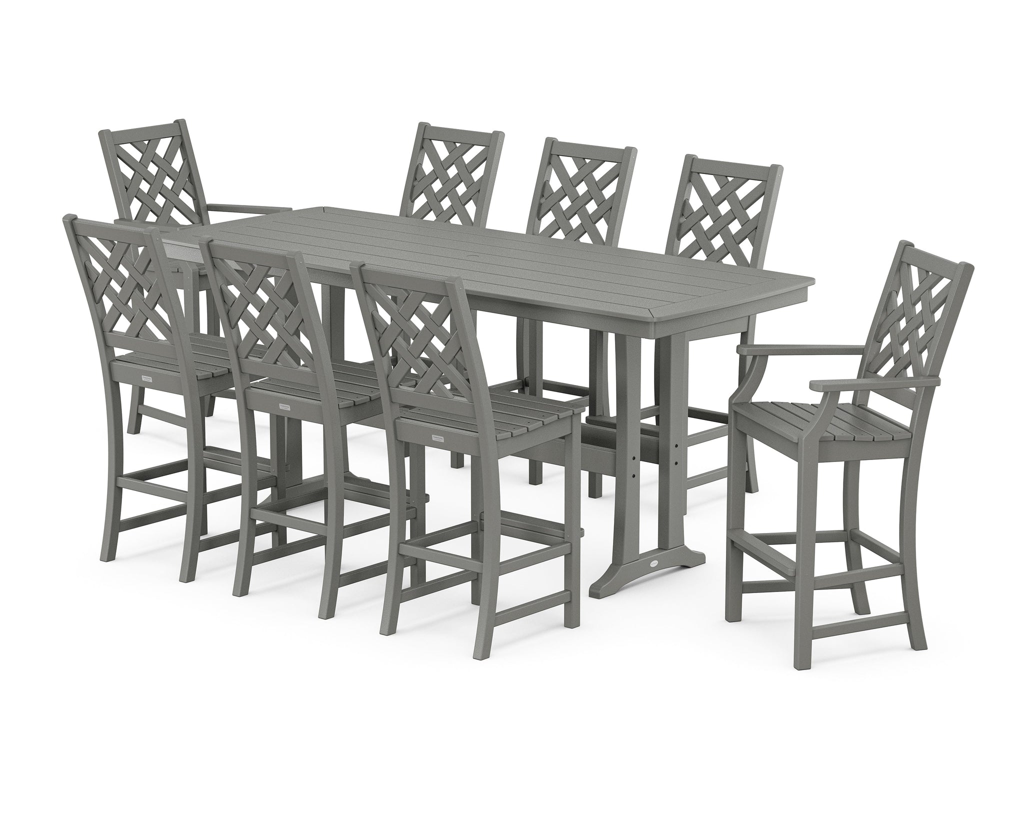 Wovendale 9-Piece Bar Set with Trestle Legs