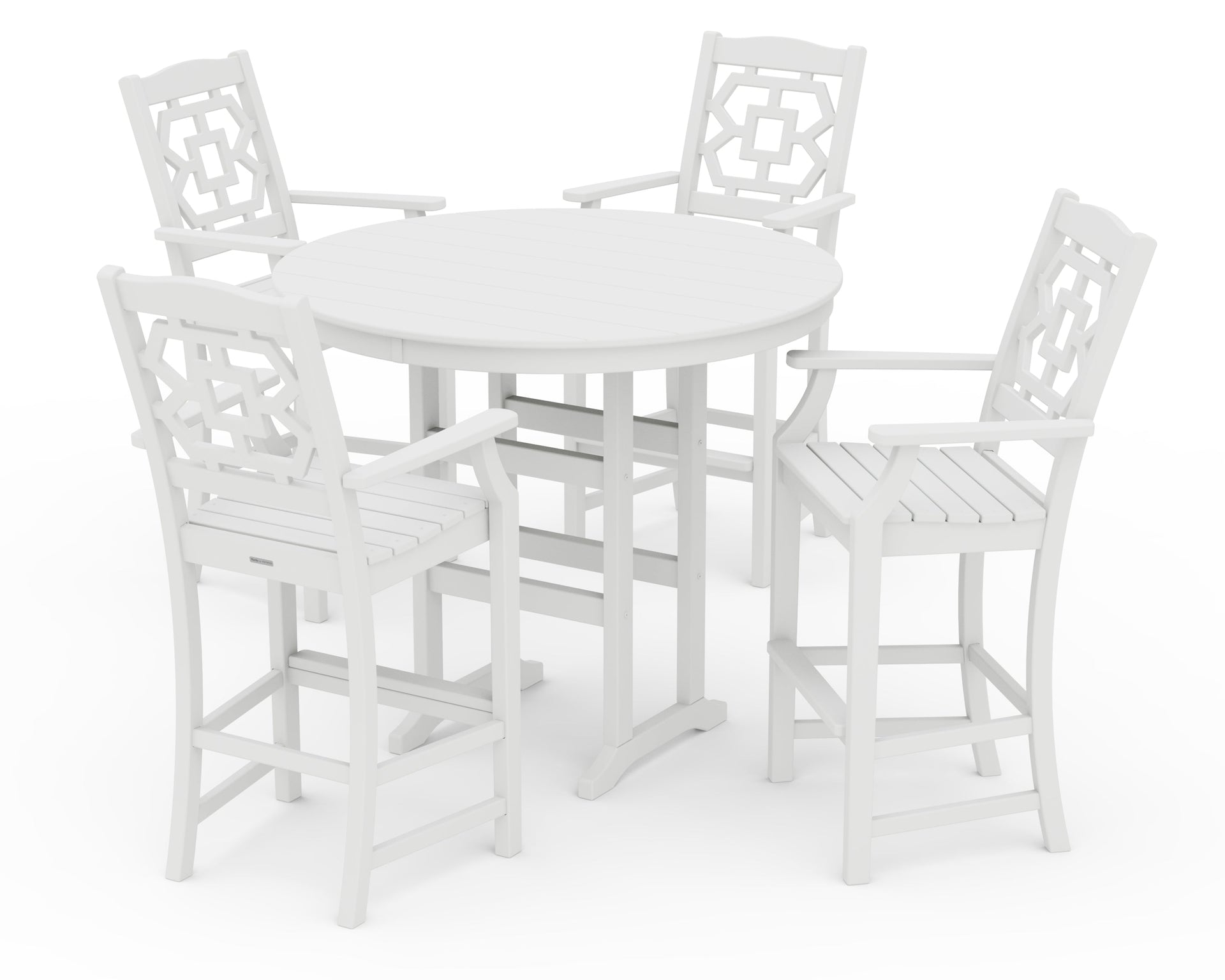 Chinoiserie 5-Piece Round Farmhouse Bar Set