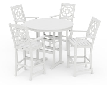 Chinoiserie 5-Piece Round Farmhouse Bar Set