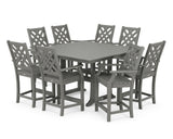 Wovendale 9-Piece Square Farmhouse Counter Set with Trestle Legs