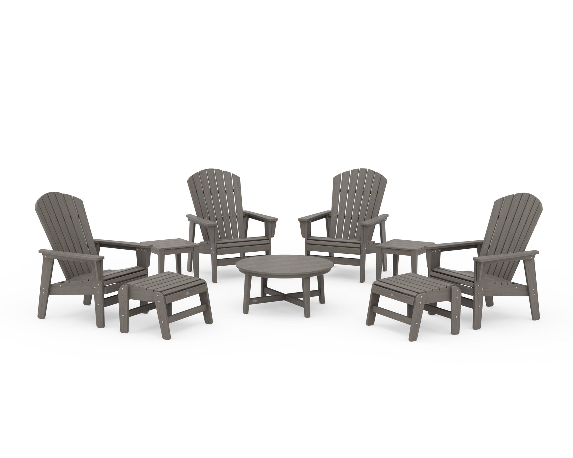 Nautical Grand Upright Adirondack 9-Piece Conversation Set