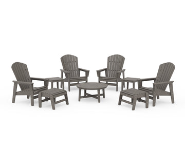 Nautical Grand Upright Adirondack 9-Piece Conversation Set