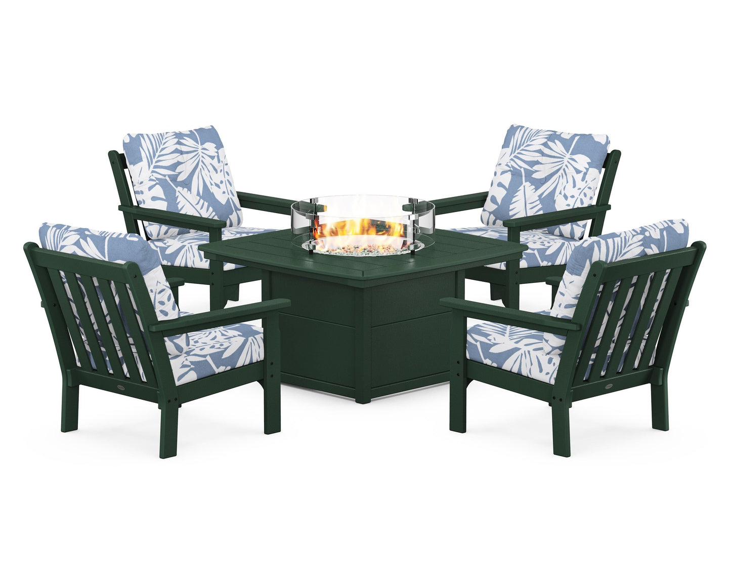 Vineyard 5-Piece Conversation Set with Fire Pit Table