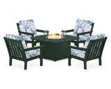 Vineyard 5-Piece Conversation Set with Fire Pit Table
