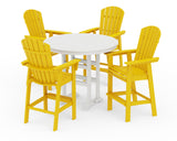 Nautical Curveback Adirondack 5-Piece Round Trestle Bar Set