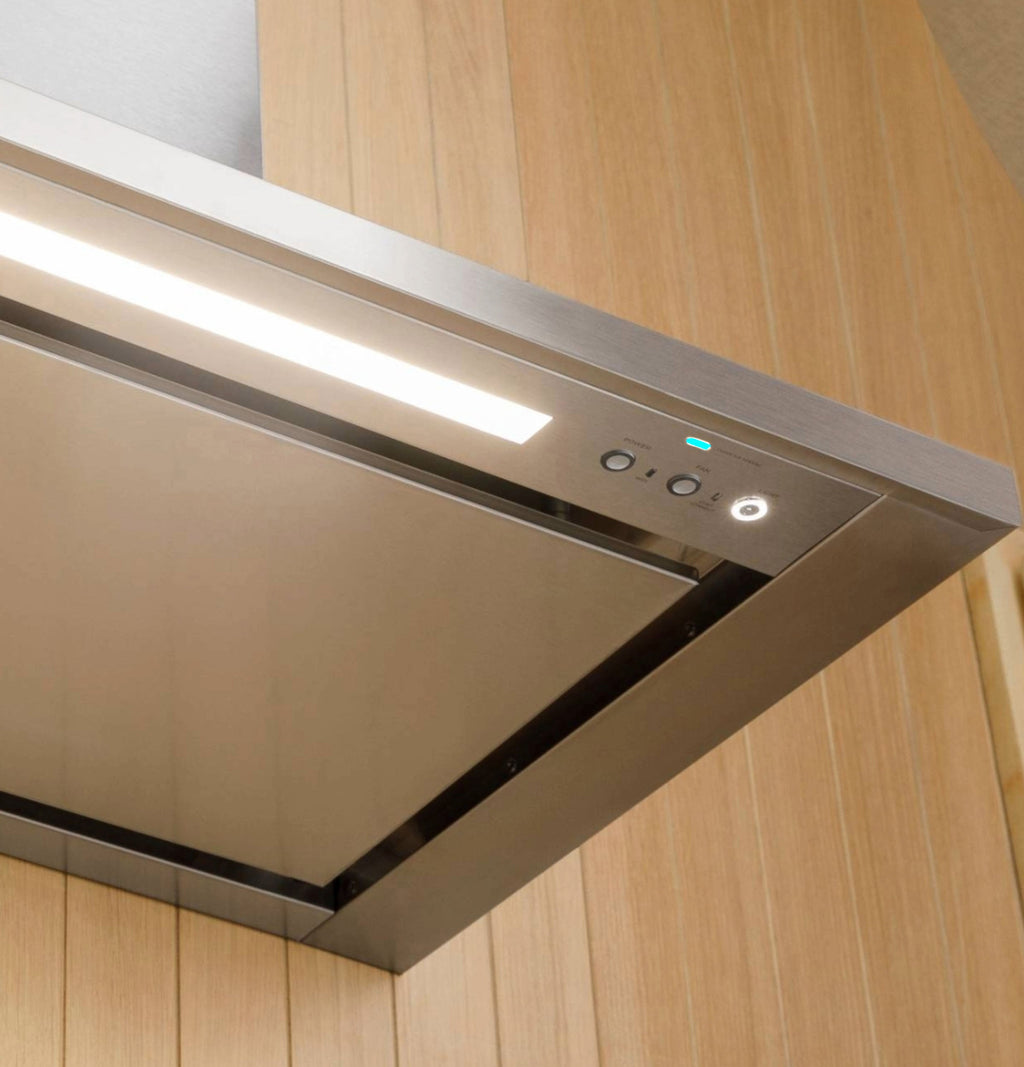 Monogram 48" Wall-Mounted Pyramid Chimney Vent Hood with Air Quality Sensors