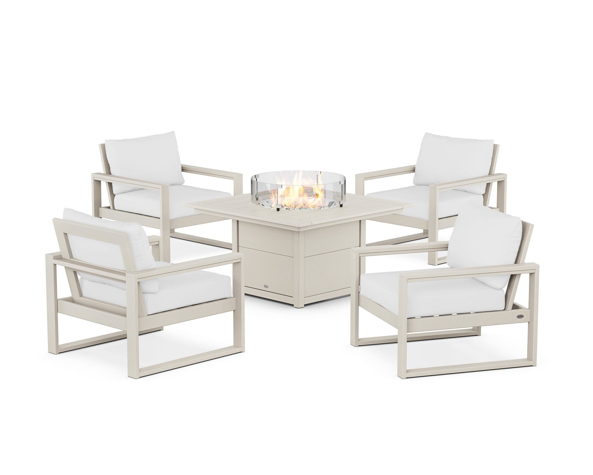 EDGE Sectional 5-Piece Deep Seating Set with Fire Pit Table