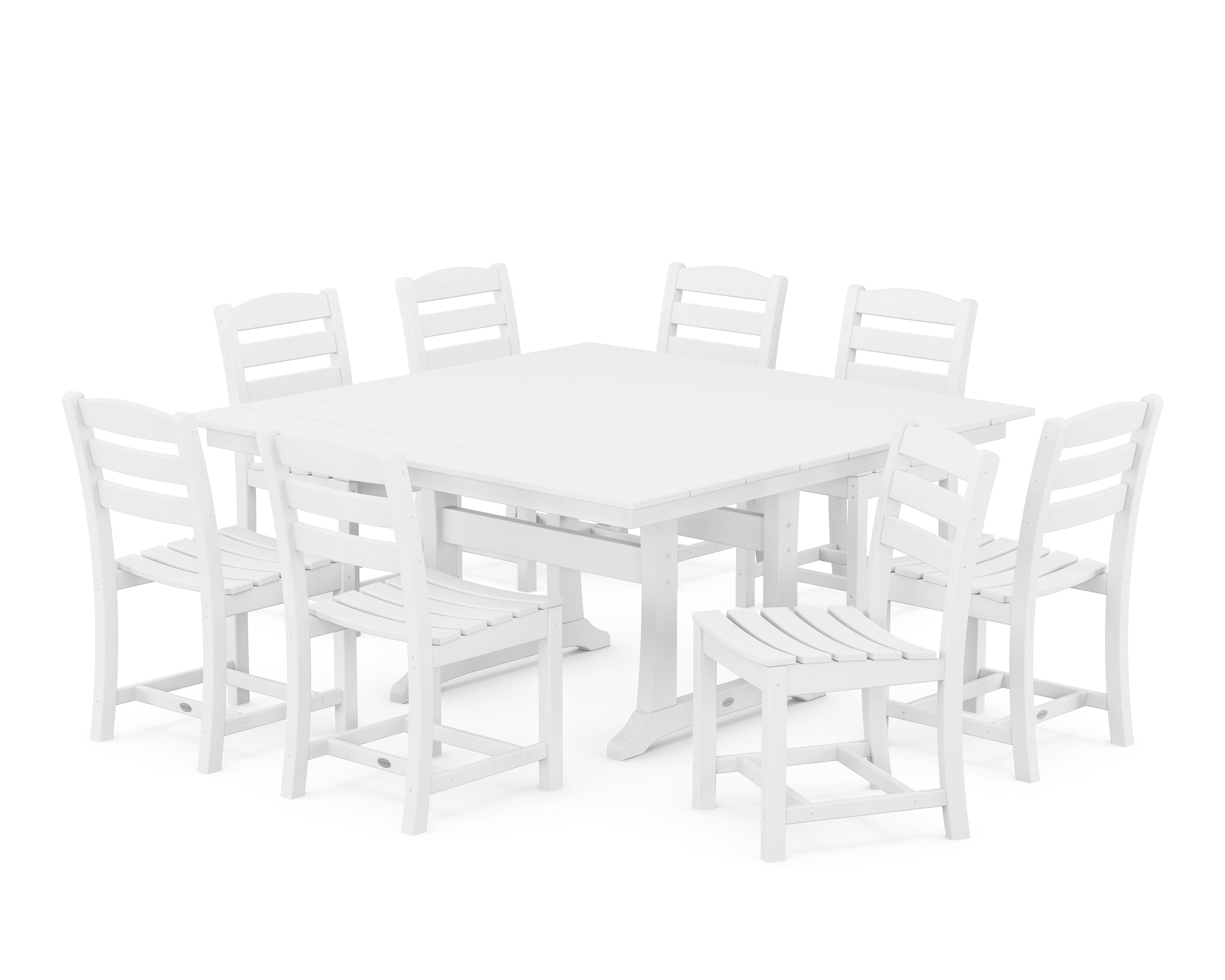 La Casa Café 9-Piece Farmhouse Trestle Dining Set