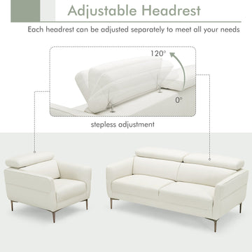 Costway Modern Sofa Set Adjustable Headrest 26731598 New
