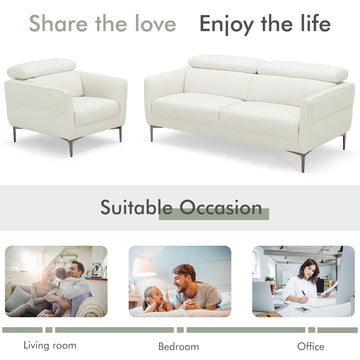 Costway Modern Sofa Set Adjustable Headrest 26731598 New