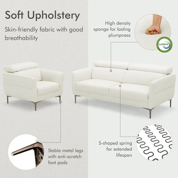 Costway Modern Sofa Set Adjustable Headrest 26731598 New