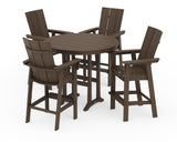 Modern Curveback Adirondack 5-Piece Nautical Trestle Bar Set