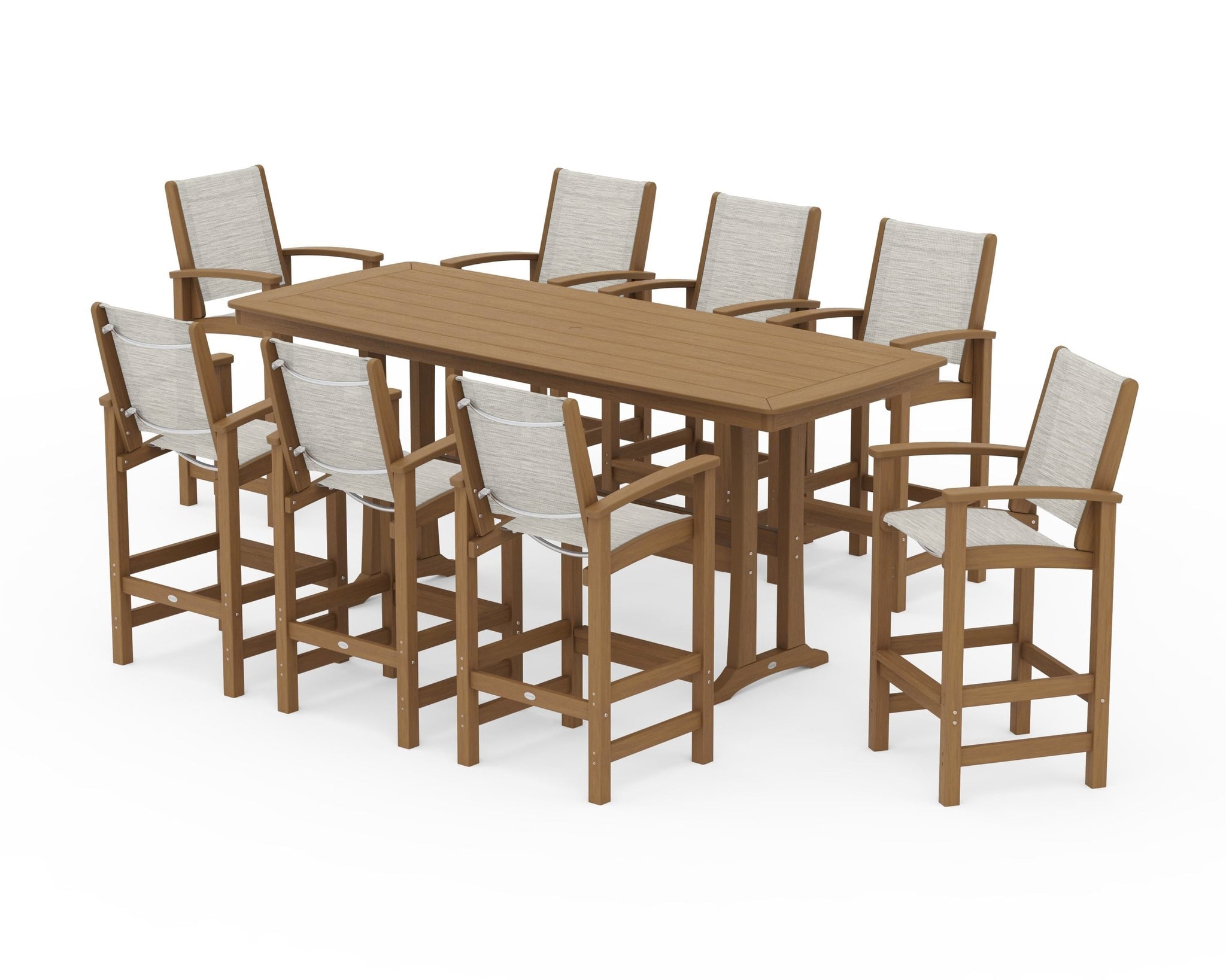 Coastal 9-Piece Bar Set with Trestle Legs