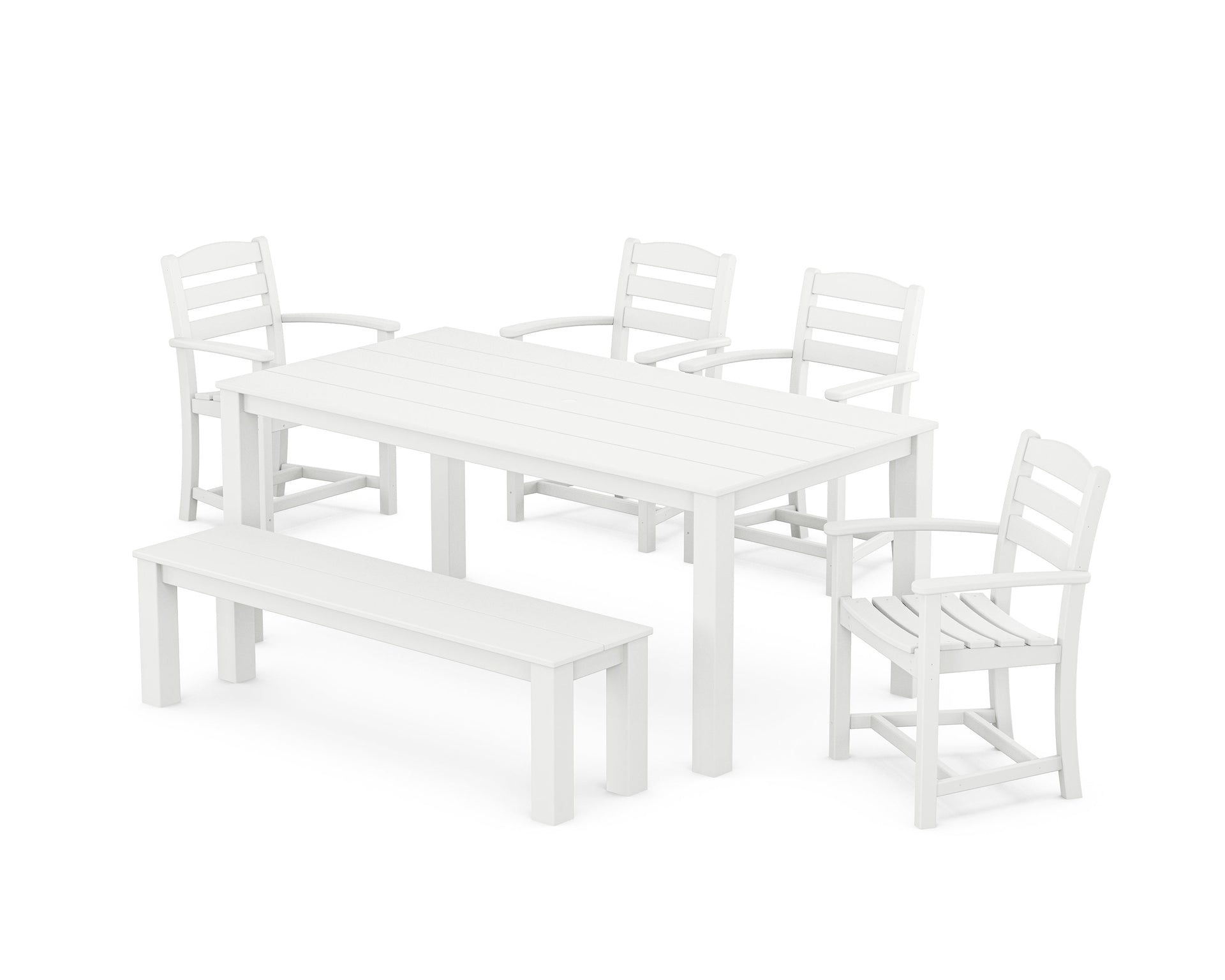 La Casa Cafe' 6-Piece Parsons Dining Set with Bench