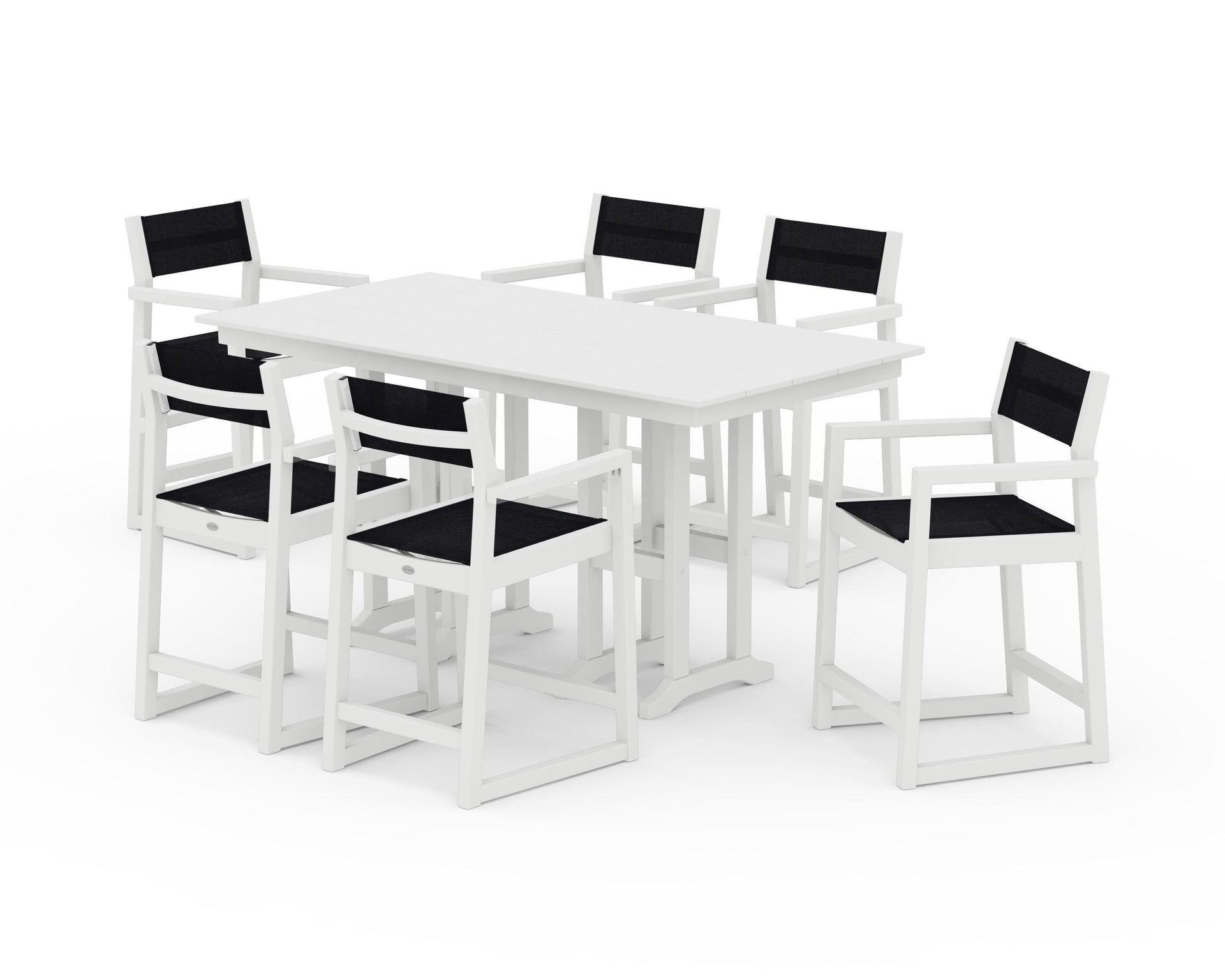 EDGE Sling Arm Chair 7-Piece Farmhouse Counter Set