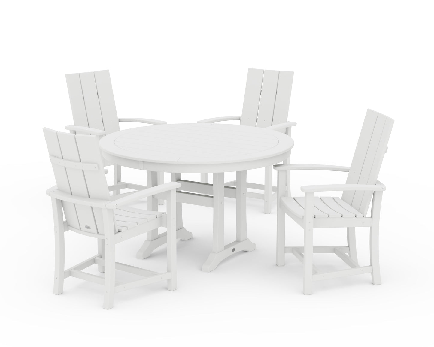 Modern Adirondack 5-Piece Round Dining Set with Trestle Legs