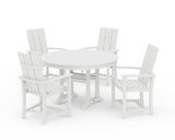 Modern Adirondack 5-Piece Round Dining Set with Trestle Legs