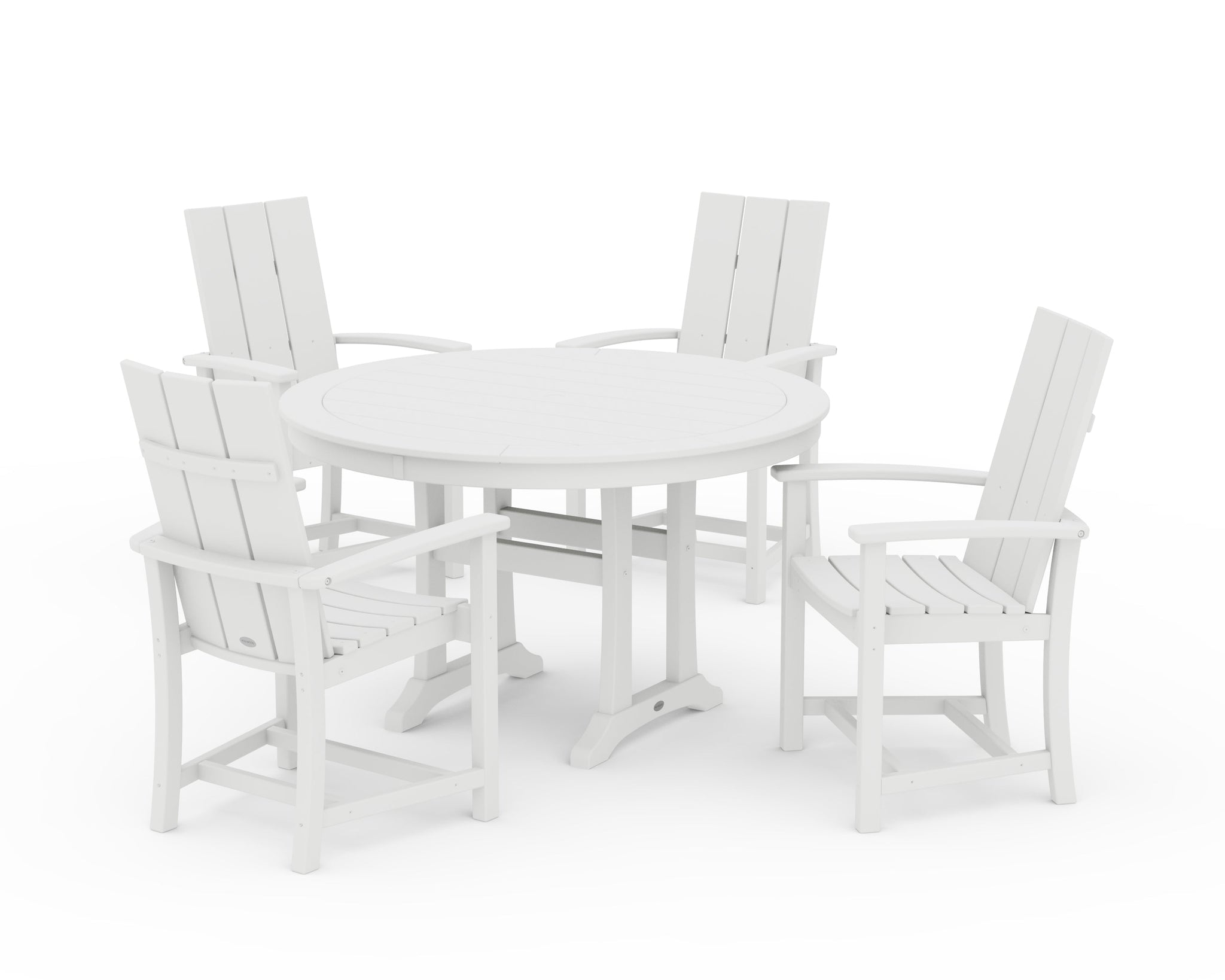 Modern Adirondack 5-Piece Round Dining Set with Trestle Legs