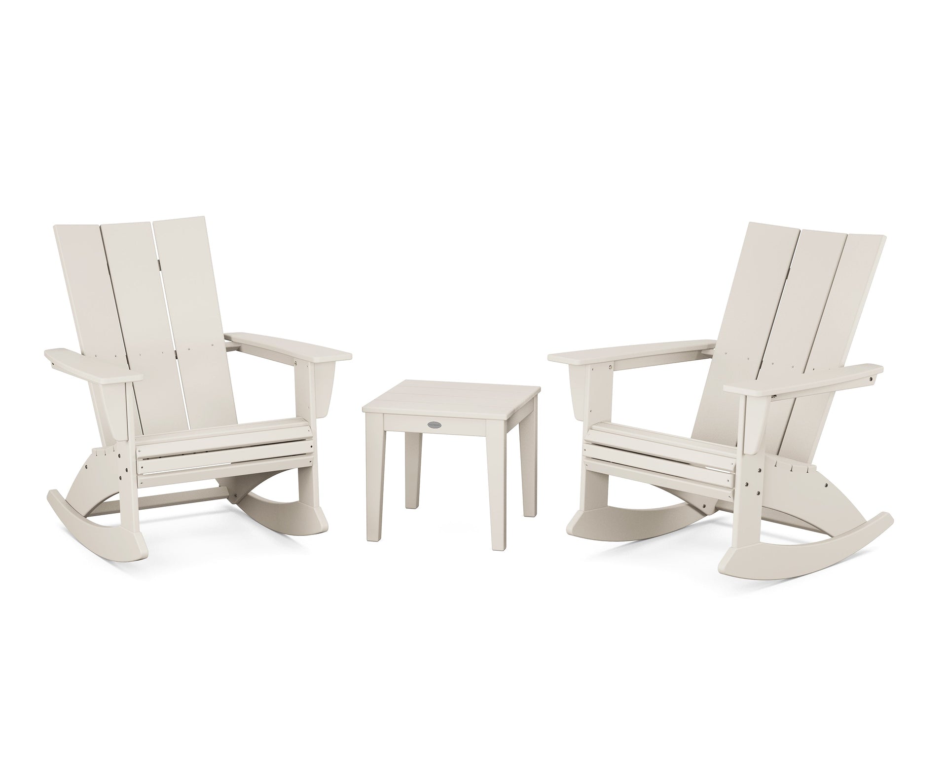 Modern Curveback 3-Piece Adirondack Rocking Chair Set