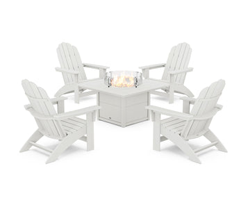 5-Piece Vineyard Grand Adirondack Conversation Set with Fire Pit Table