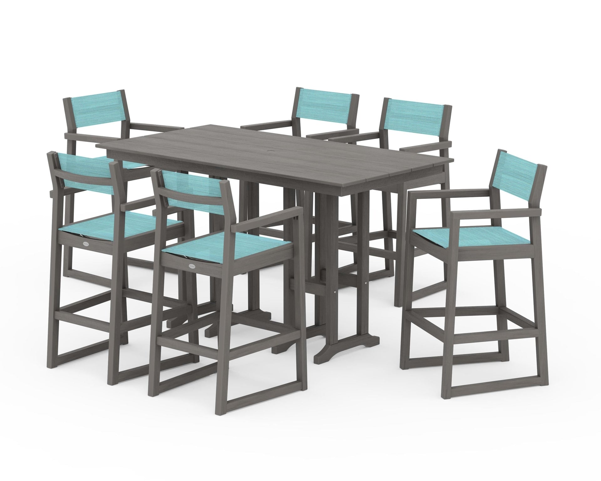 EDGE Sling Arm Chair 7-Piece Farmhouse Bar Set