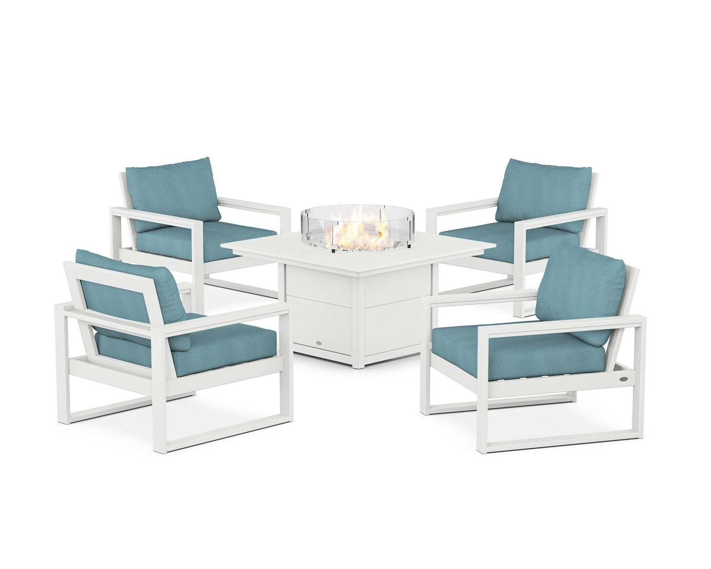 EDGE Sectional 5-Piece Deep Seating Set with Fire Pit Table