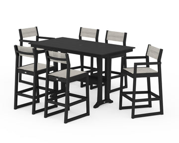 EDGE Sling 7-Piece Farmhouse Bar Set with Trestle Legs