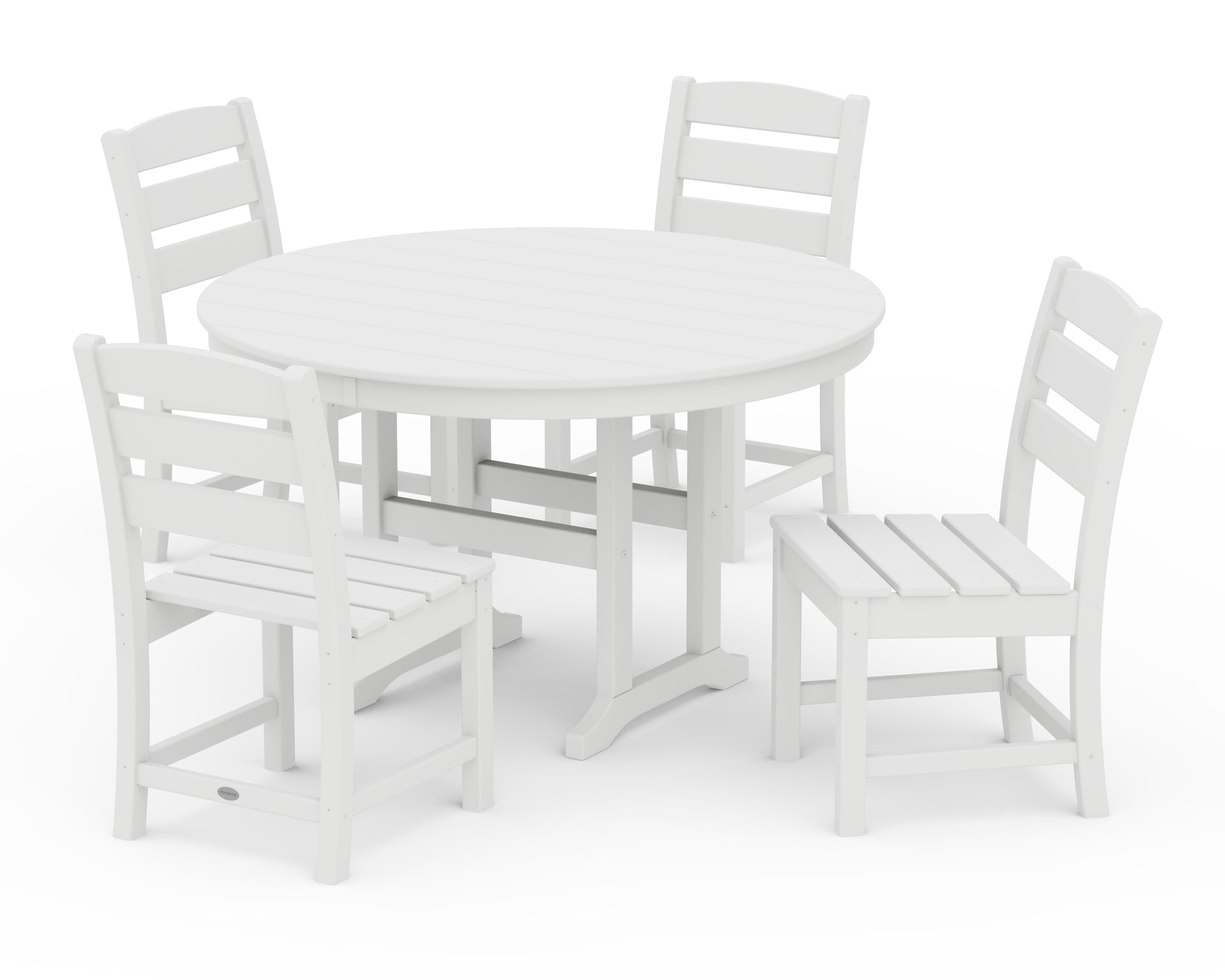 Lakeside 5-Piece Round Farmhouse Side Chair Dining Set