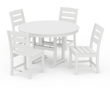 Lakeside 5-Piece Round Farmhouse Side Chair Dining Set