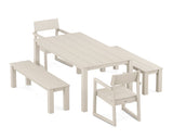 EDGE 5-Piece Parsons Dining Set with Benches