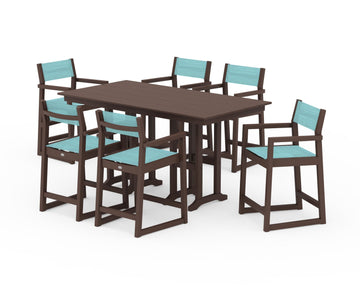 EDGE Sling Arm Chair 7-Piece Farmhouse Counter Set
