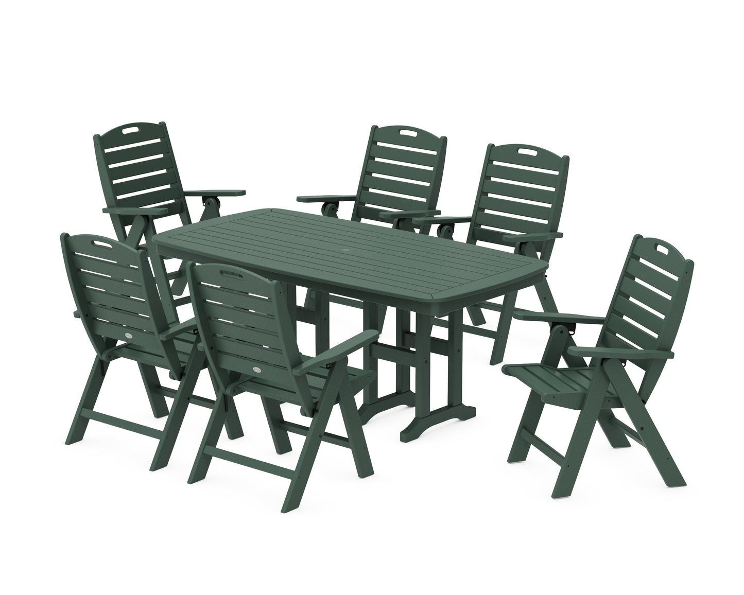 Nautical Folding Highback Chair 7-Piece Dining Set