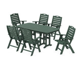 Nautical Folding Highback Chair 7-Piece Dining Set