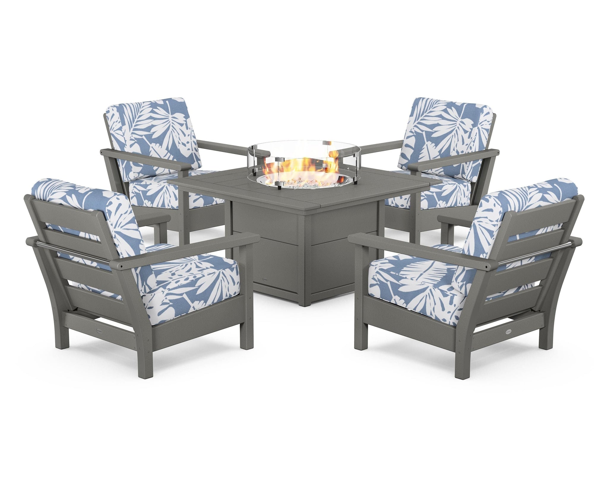 Harbour 5-Piece Conversation Set with Fire Pit Table