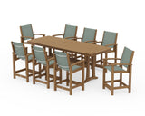 Coastal 9-Piece Counter Set with Trestle Legs