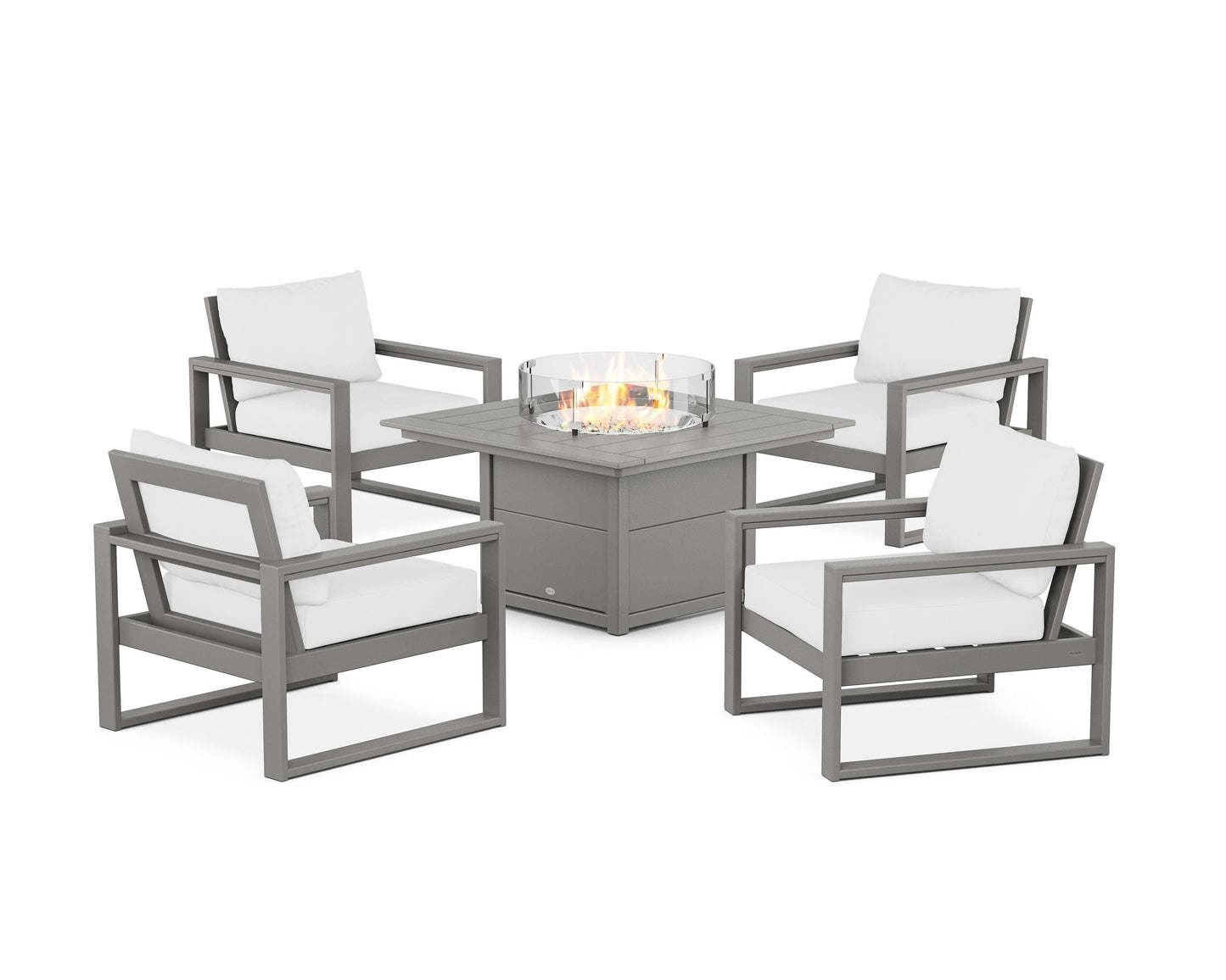 EDGE Sectional 5-Piece Deep Seating Set with Fire Pit Table