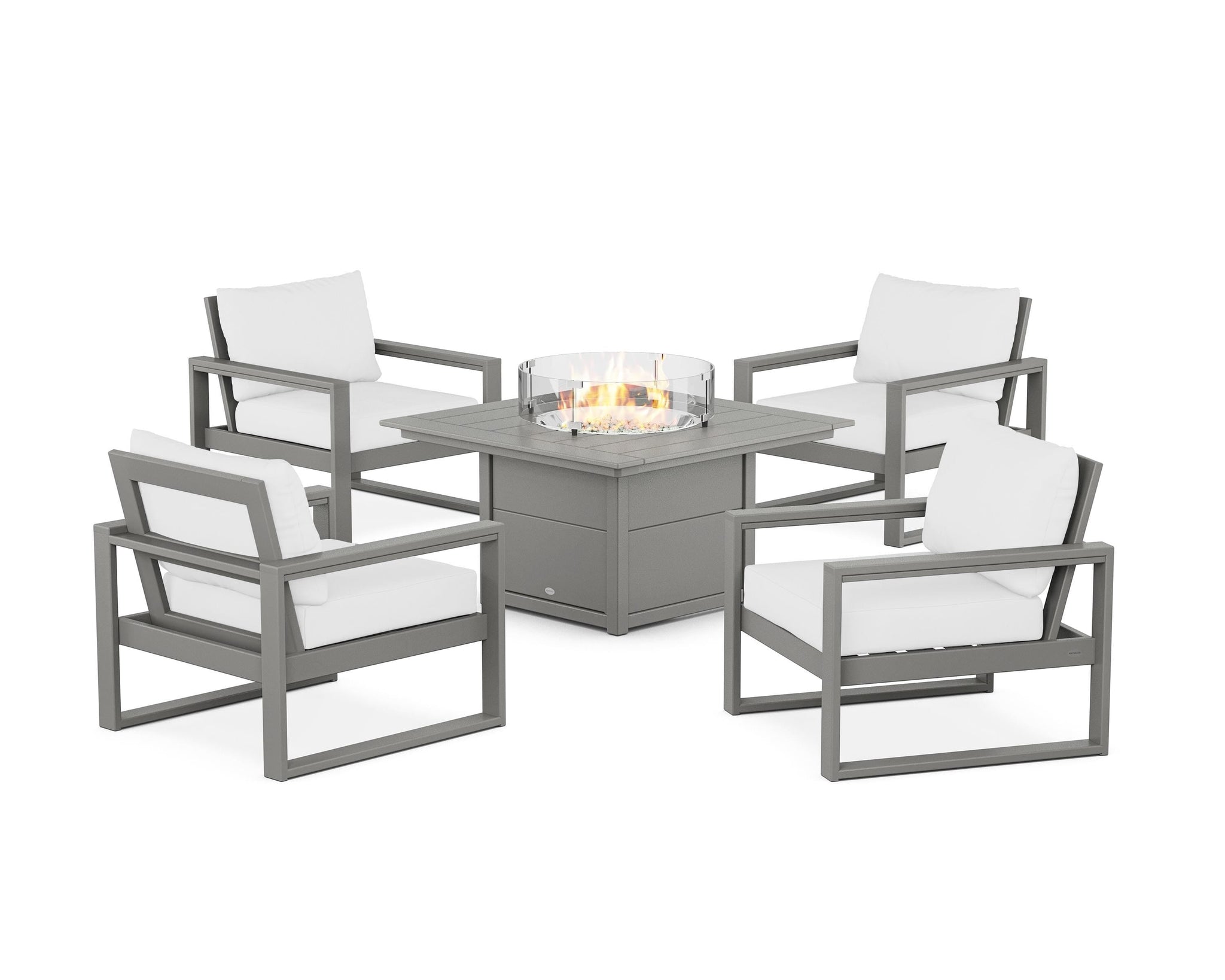 EDGE Sectional 5-Piece Deep Seating Set with Fire Pit Table