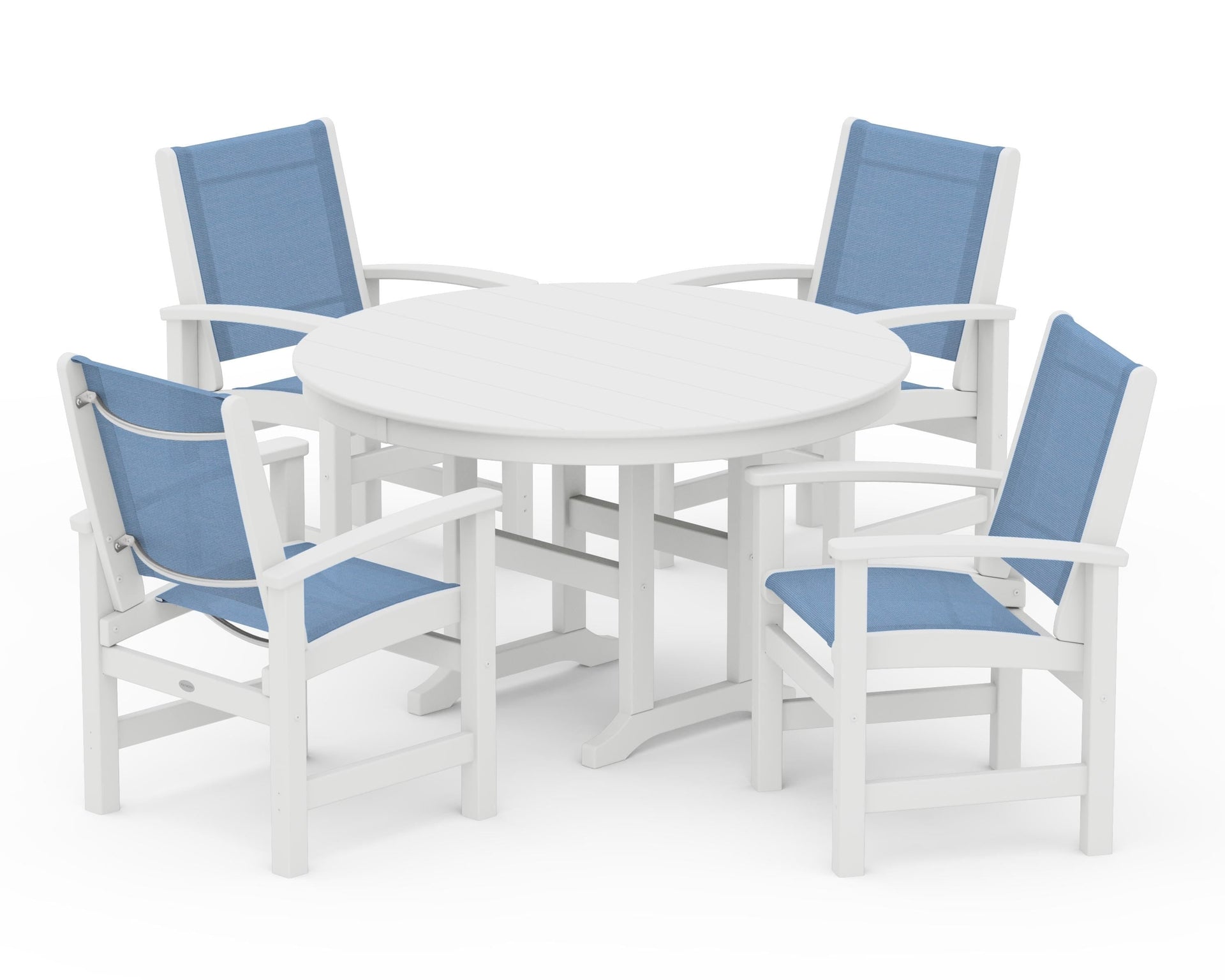 Coastal 5-Piece Round Farmhouse Dining Set