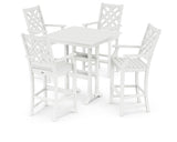 Wovendale 5-Piece Farmhouse Bar Set with Trestle Legs