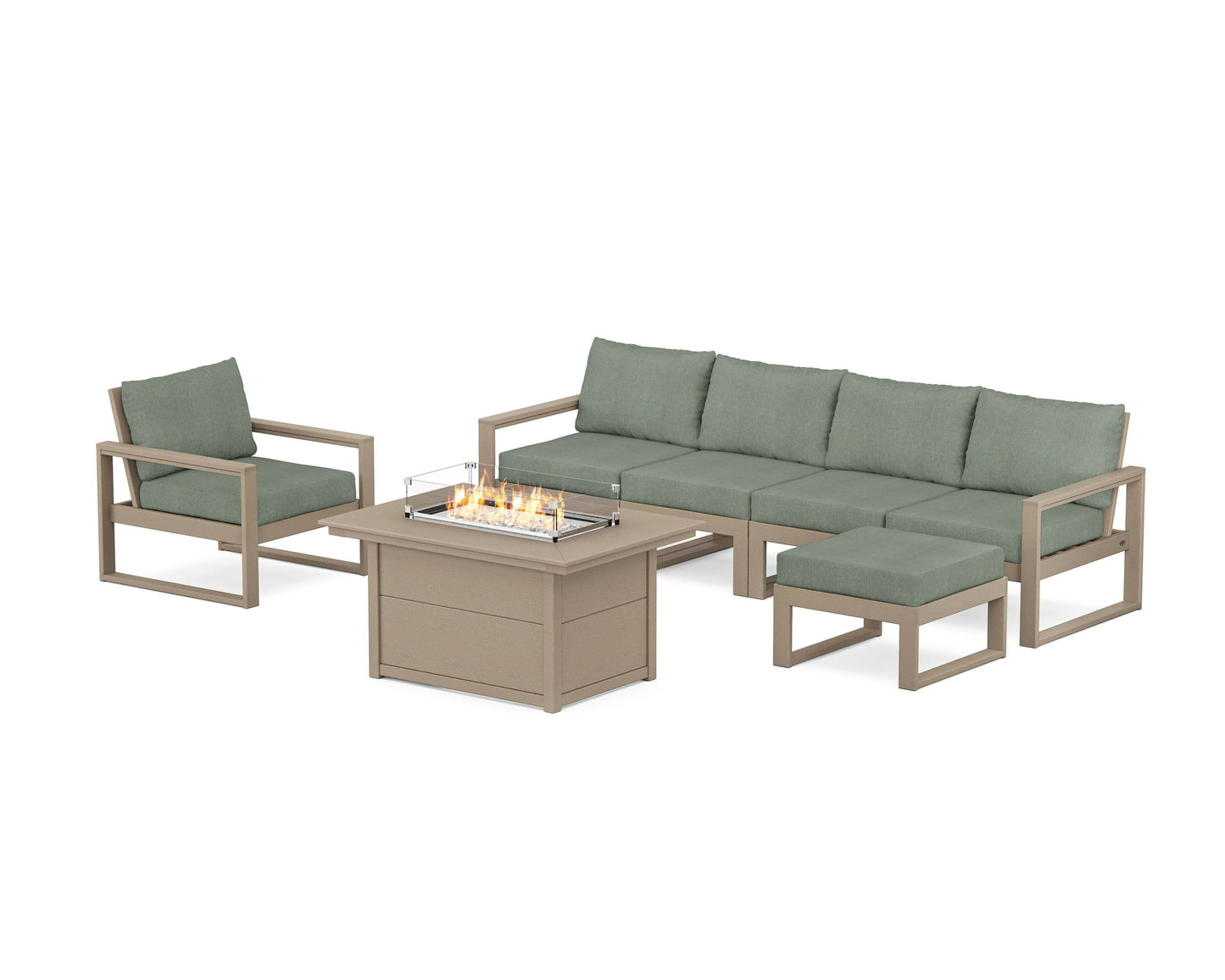 EDGE Sectional Lounge and Fire Pit Set