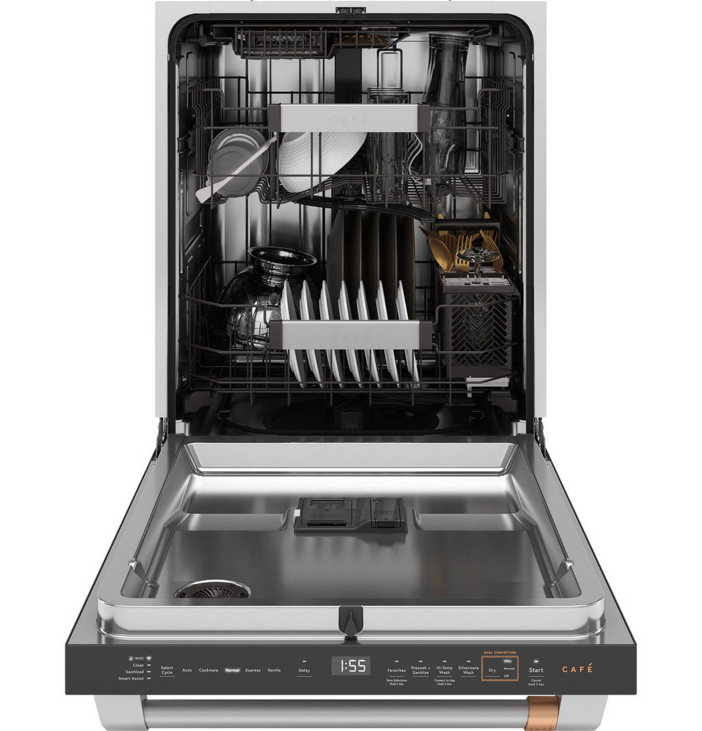 CAFÉ™ CustomFit ENERGY STAR Stainless Interior Smart Dishwasher with Ultra Wash Top Rack and Dual Convection Ultra Dry, LED Lights, 39 dBA