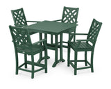 Wovendale 5-Piece Farmhouse Counter Set with Trestle Legs