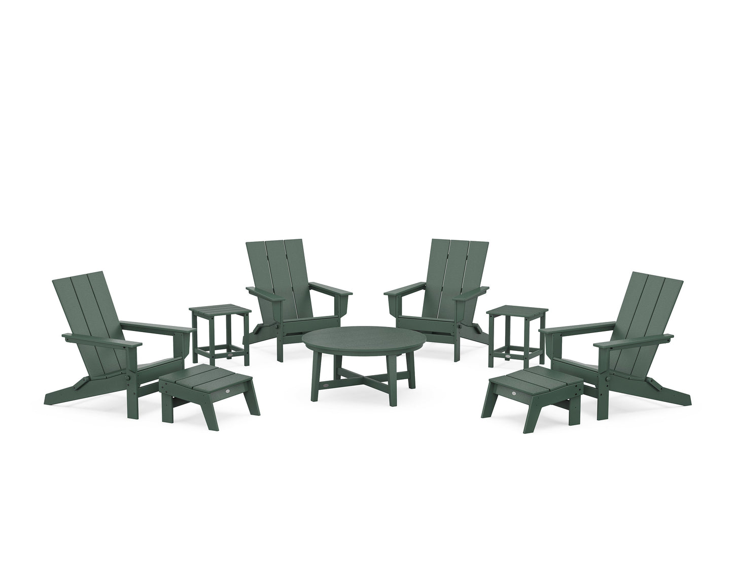 Modern Studio Folding Adirondack 9-Piece Conversation Set