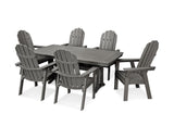 Vineyard Curveback Adirondack 7-Piece Dining Set with Trestle Legs