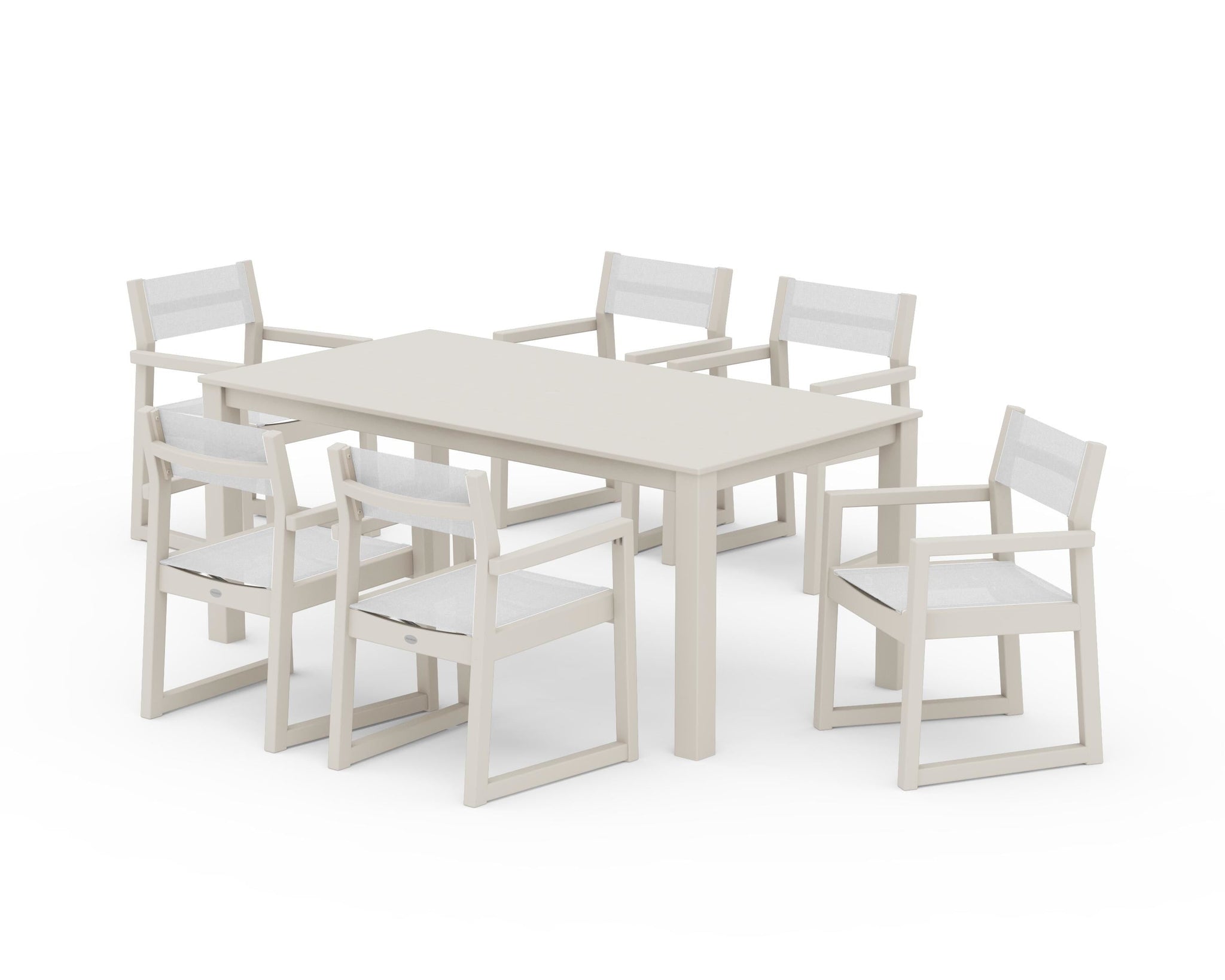 EDGE Sling Arm Chair 7-Piece Parsons Dining Set