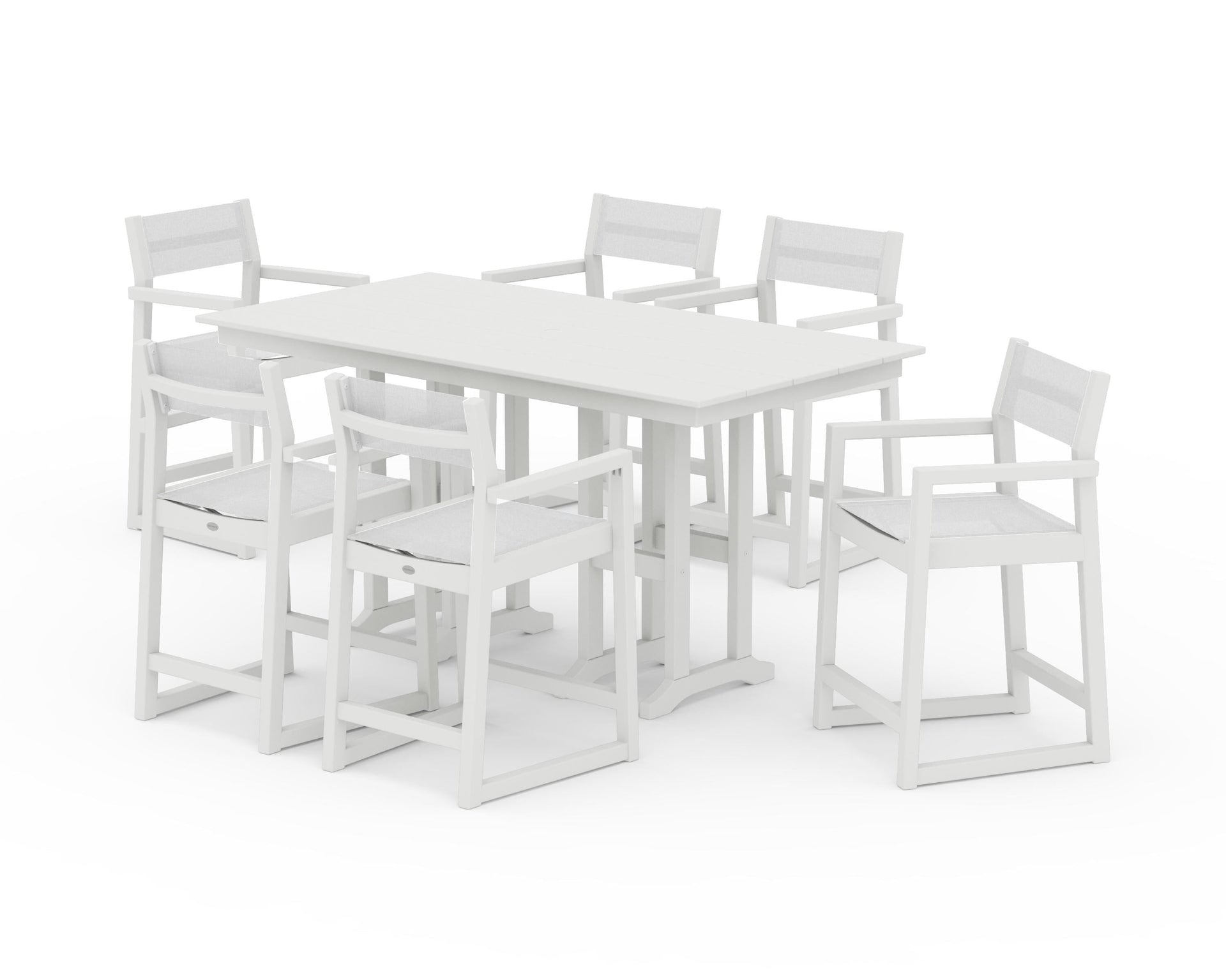 EDGE Sling Arm Chair 7-Piece Farmhouse Counter Set