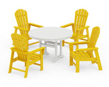 South Beach 5-Piece Round Dining Set with Trestle Legs