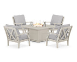 Braxton 5-Piece Deep Seating Conversation Set with Fire Pit Table