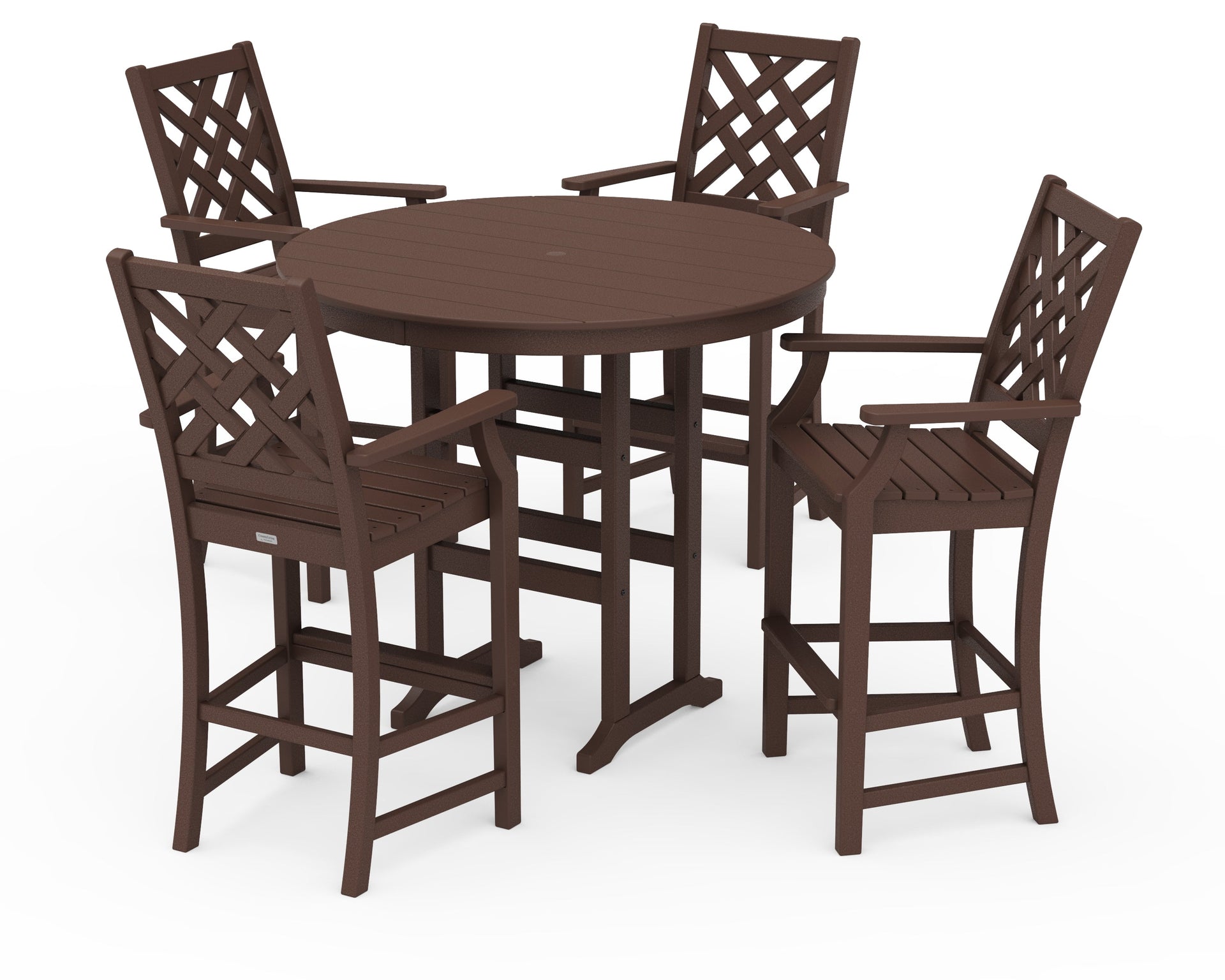 Wovendale 5-Piece Round Farmhouse Bar Set