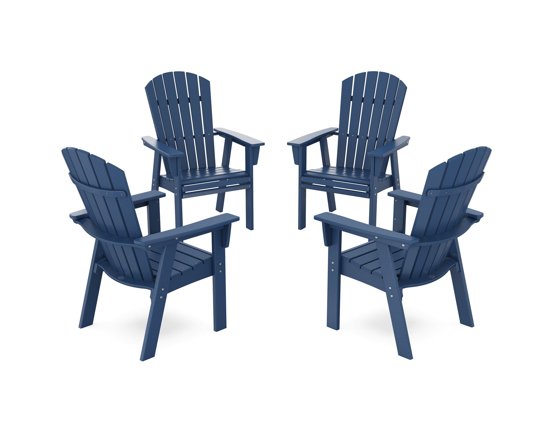 Nautical 4-Piece Curveback Upright Adirondack Conversation Set